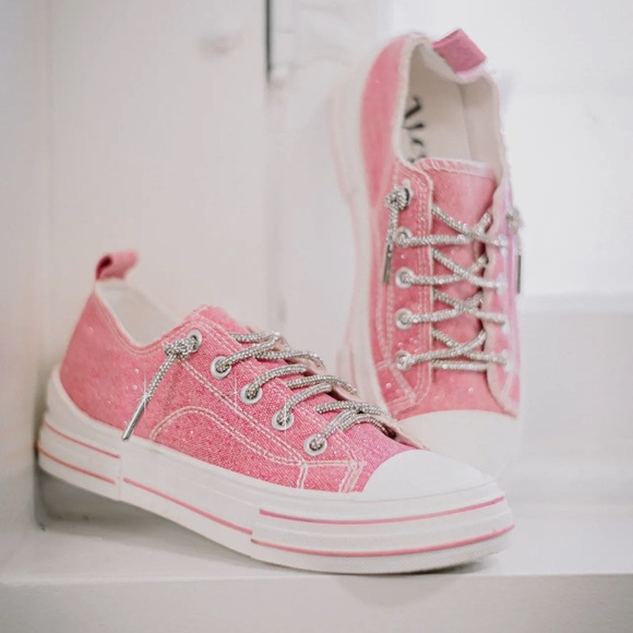 Very G Shoes - Very G Aman Pink Sparkle Sneakers-NIB